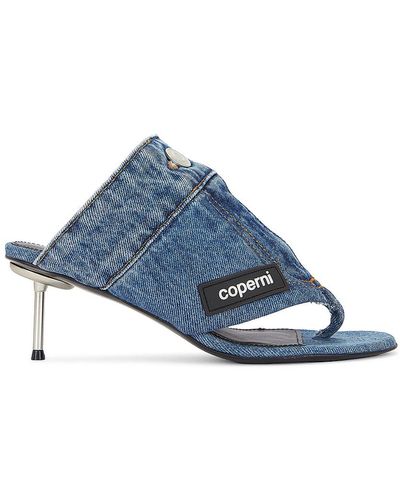 Coperni Denim Open Thong Sandal - Blue