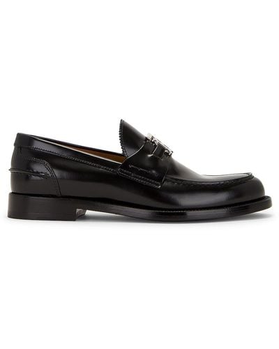 Burberry Leather Tb Monogram Loafers - Black