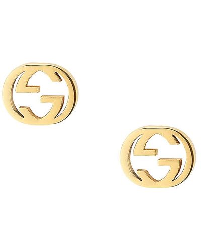 Gucci Interlocking G Butterfly Clasp Earrings - Metallic