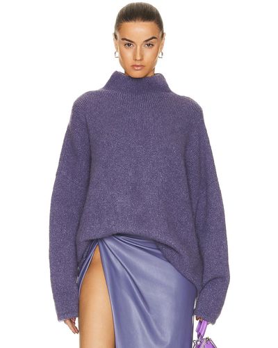 LAPOINTE Brushed Alpaca Relaxed Turtleneck Sweater - Purple
