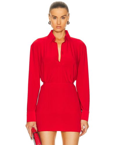 Norma Kamali Collar Stand Shirt - Red