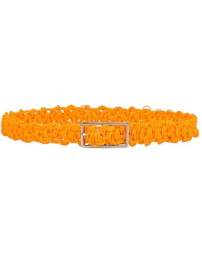 Bottega Veneta Rubber Intreccio Crochet Belt - Orange