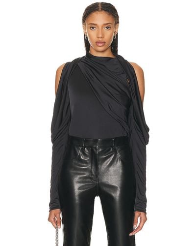 Givenchy Draped Long Sleeve Top - Black