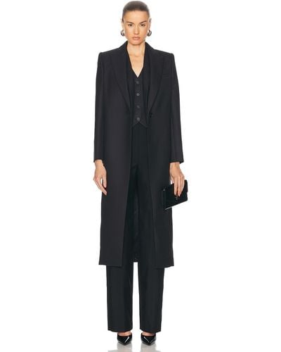 Alexander McQueen Wool Pinstripe Coat - Black