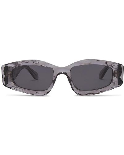 Alaïa Lettering Logo Geometrical Sunglasses - Gray
