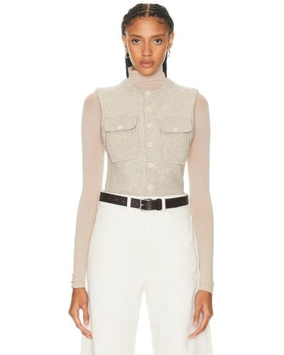 Lemaire Sleeveless Fitted Cardigan - Natural