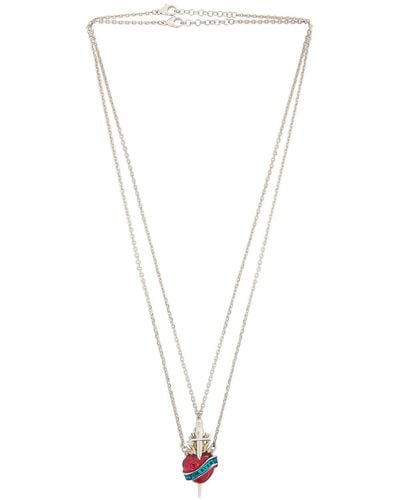 Jean Paul Gaultier Separable Heart And Sword Necklace - White