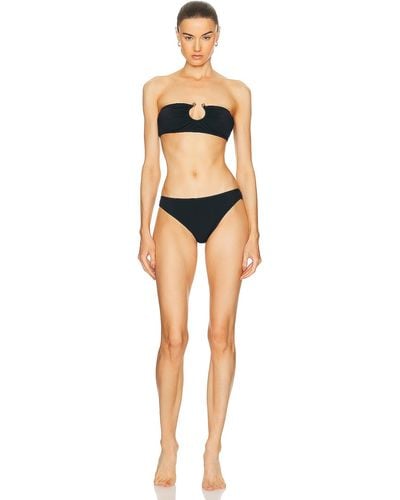 Bottega Veneta Strapless Bikini Set - Black