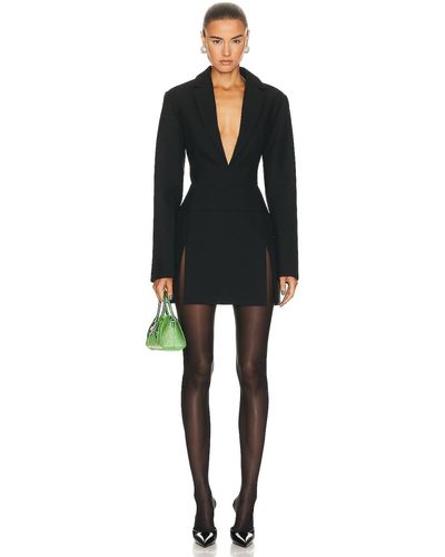 Priscavera Wool Mini Jacket Dress - Black