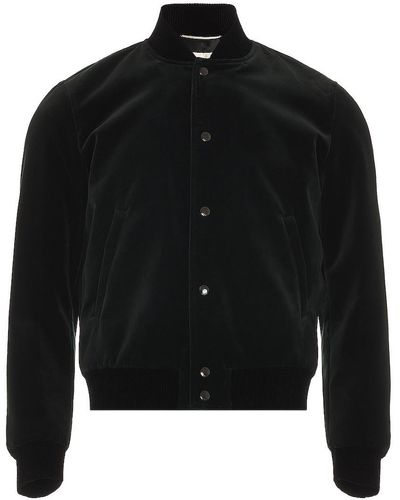 Saint Laurent Signature Logo College Jacket - Black