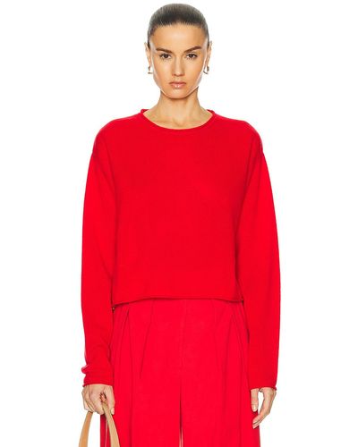 SABLYN Lance Rolled Hem Pullover Sweater - Red