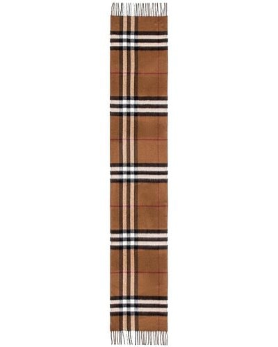 Burberry Giant Check Cashmere Scarf - Brown