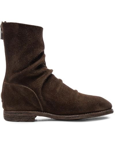 Guidi Calf Suede Boots - Brown