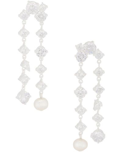 Completedworks Freshwater Pearl And Cz Earrings - White