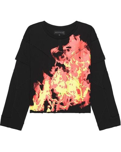 Who Decides War Flame Long Sleeve T-shirt - Black