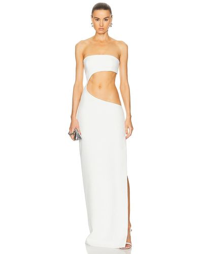 Monot Long Strapless Cut Out Dress - White
