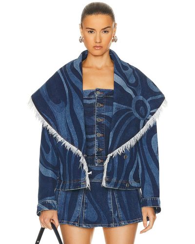 Emilio Pucci Denim Cape - Blue