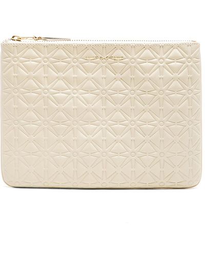 Comme des Garçons Star Embossed Pouch - White