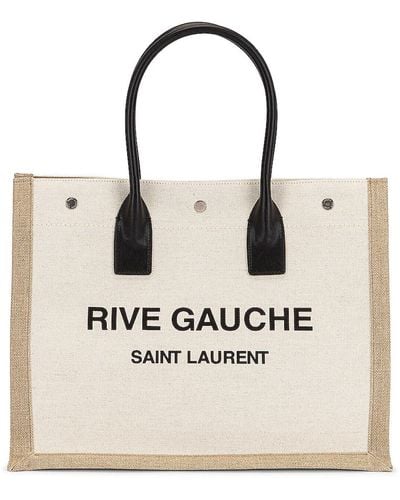 Saint Laurent Small Rive Gauche Tote Bag - Natural