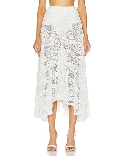 PATBO Metallic Lace Beach Skirt - White