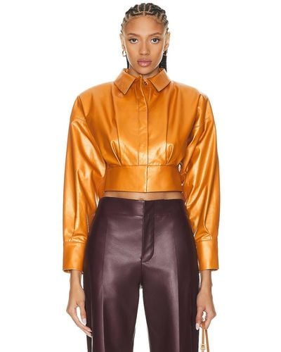 Zeynep Arcay Leather Shirt - Orange