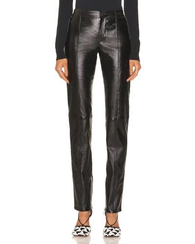 Bottega Veneta Stretch Shiny Leather Pants - Black