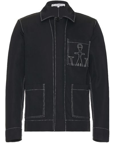 JW Anderson Contrast Seam Workwear Jacket - Black