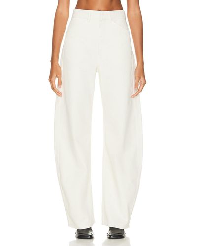 Lemaire High Waisted Curved Pant - White