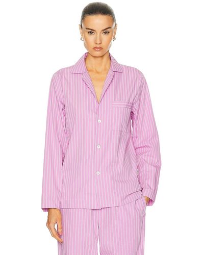 Tekla Long Sleeve Stripe Shirt - Pink