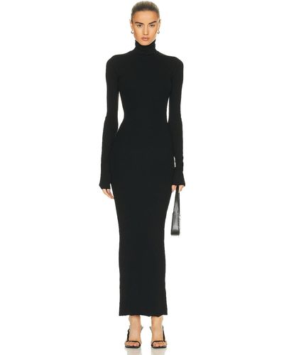 ÉTERNE Long Sleeve Turtleneck Maxi Dress - Black