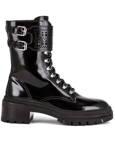 Alaïa Buckle Military Boots - Black