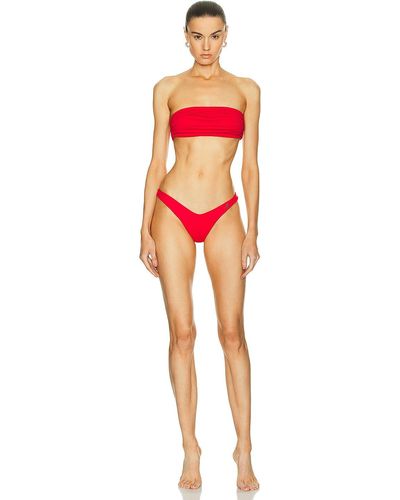 The Attico Strapless Bikini Set - Red