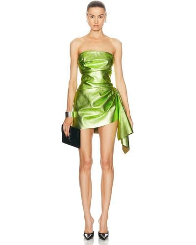 LAQUAN SMITH Strapless Cocktail Ruching Dress - Green