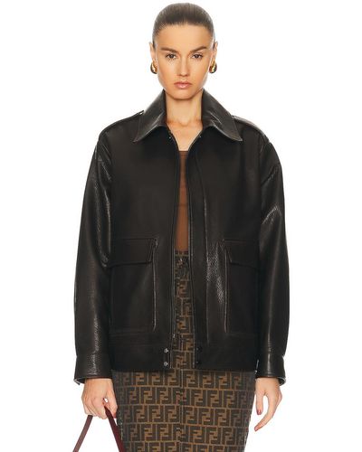 Nour Hammour Drey Leather Jacket - Black