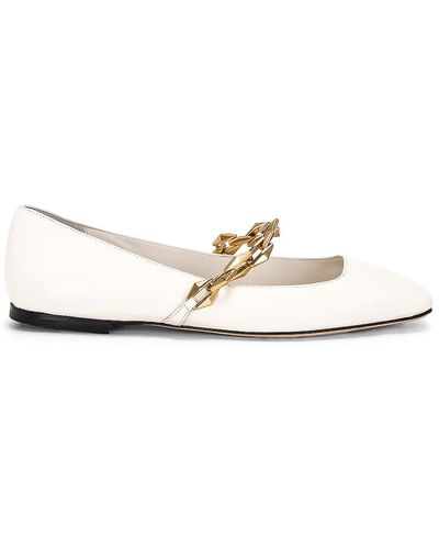 Jimmy Choo Diamond Tilda Leather Ballet Flat - White