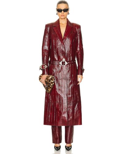 The Attico For Fwrd Long Coat - Red