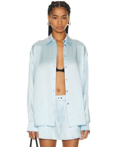 Alexander Wang Oversized Top W/ Tulle Cut Out Back Panel - White