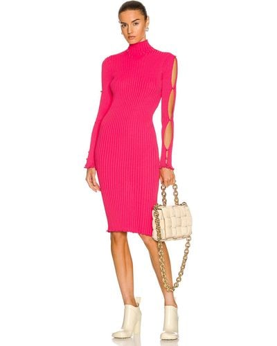 Bottega Veneta Rib Knit Dress - Pink