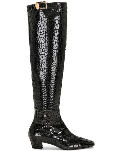 Tom Ford Printed Croco 90's Over The Knee Boot - Black