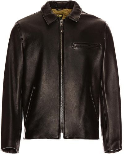 Schott Nyc Collar Lamb Leather Jacket - Black