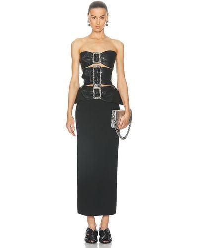 Jean Paul Gaultier Mix Buckle Long Dress - Black
