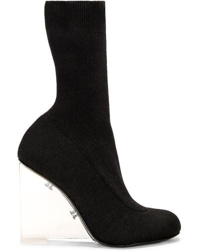 Alexander McQueen Mid Knitting Sock Wedge Boot - Black