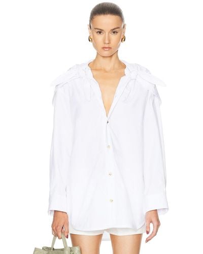 Bottega Veneta Long Sleeve Button Up Top - White