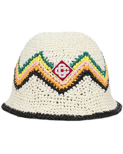 Casablancabrand Raffia Crochet Hat - White