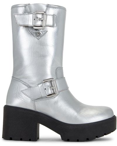 Moschino Jeans Soft Leather Boot - White