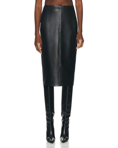 Alaïa Leather Pencil Skirt - Black