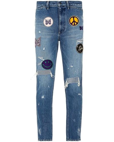 Needles Assorted Patches Slim Jean - Blue