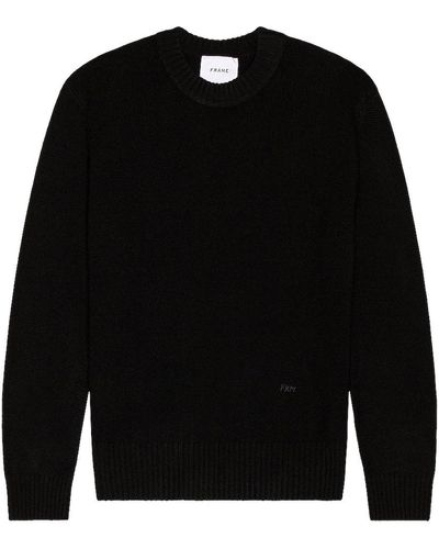 FRAME The Crew Neck Cashmere Sweater - Black