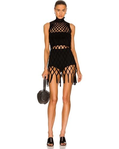Alaïa Fishnet Short Dress - Black