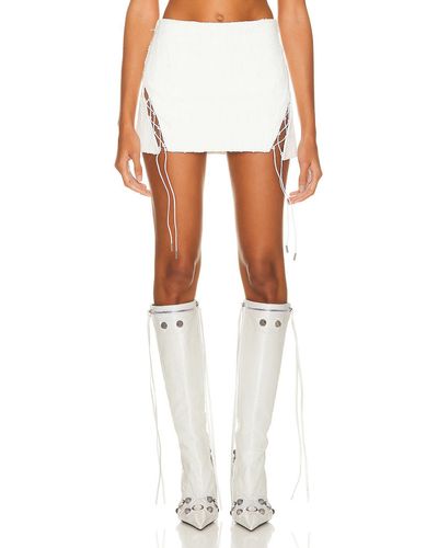 Dion Lee Snake Etched Mini Skirt - White
